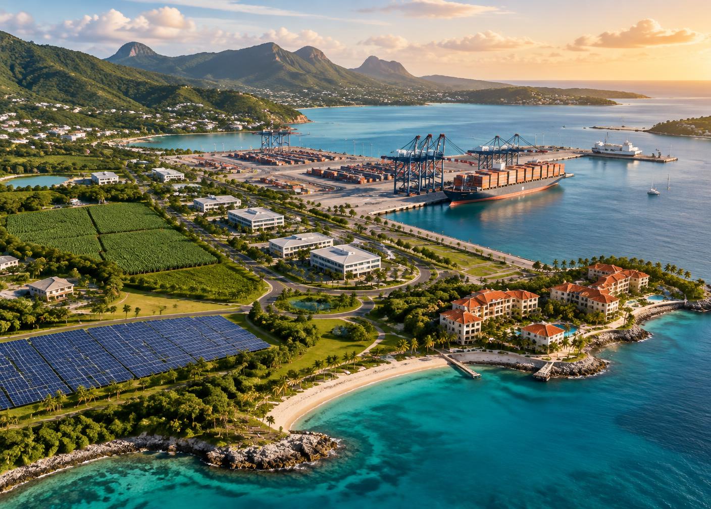 Caribbean port, renewable energy and hospitality development